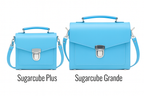 Handmade Leather Sugarcube Handbag - Pastel Baby Blue